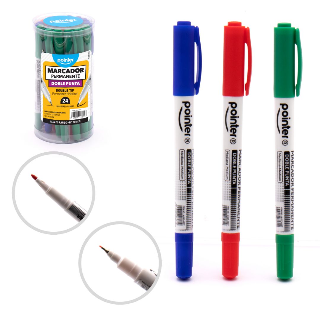 MARCADORES POINTER DOBLE PUNTA 3 COL. BOTEX24 (F. 36 BOTES)