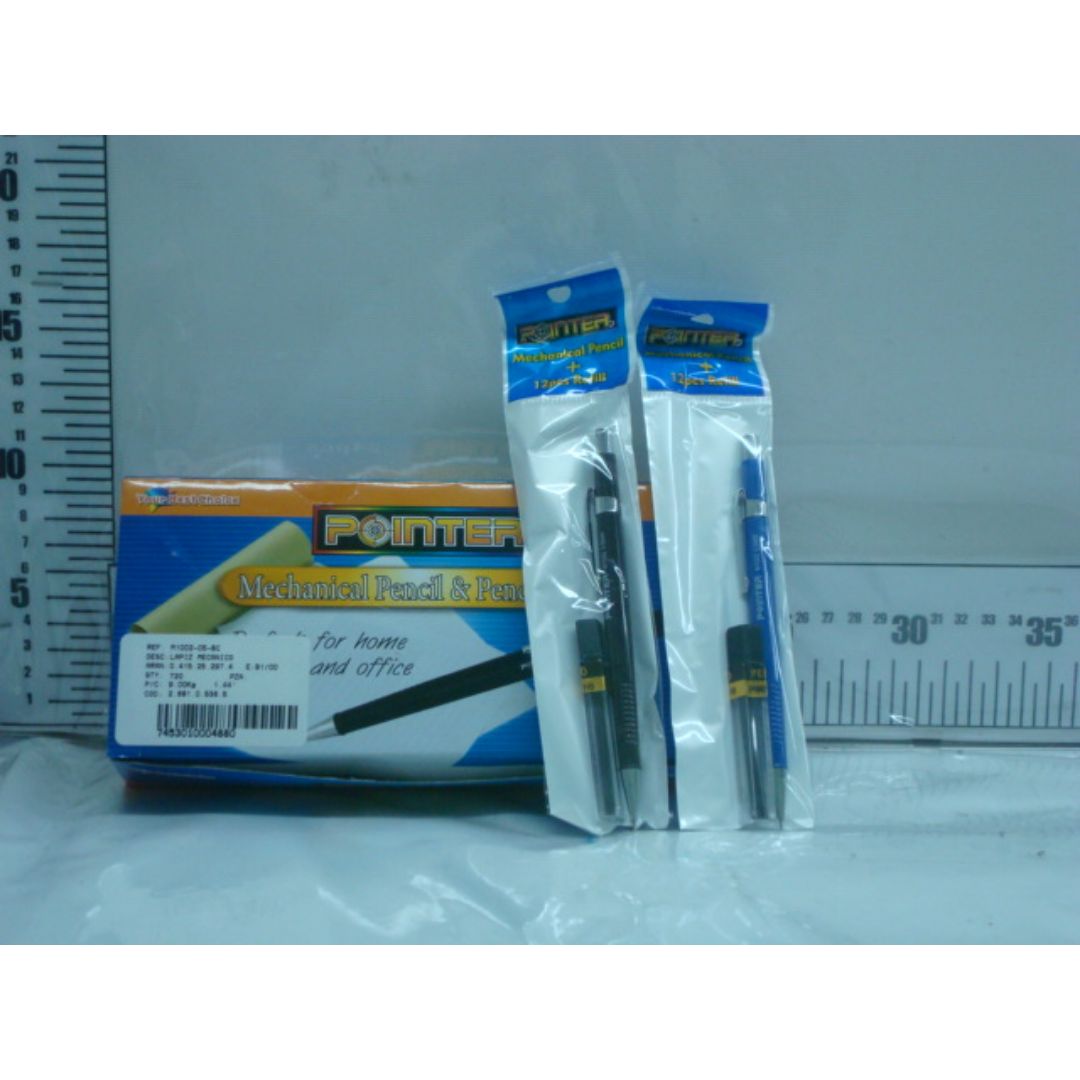 PORTAMINAS RETRACTIL POINTER C/REPUES. CEL/NEG 0.5MM (F. 60 DOC)