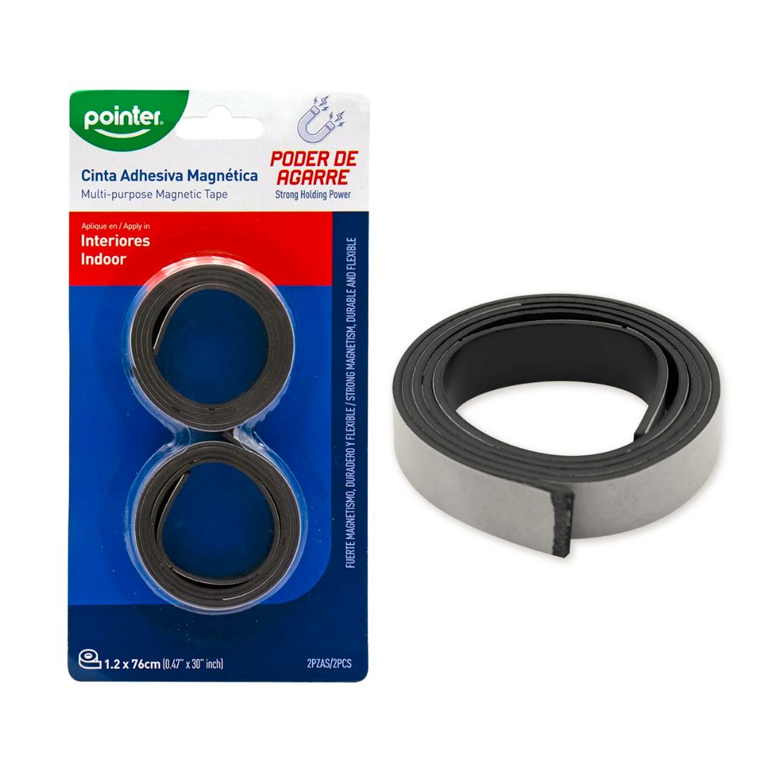 CINTA MAGNETICA POINTER C/ADHESIVO SETX2 12MMX76CM (F. 96 SETS)
