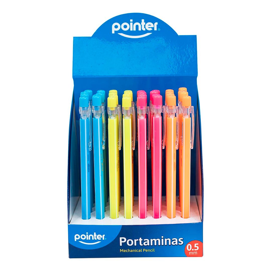 PORTAMINAS RETRACTIL POINTER CX40 4 COL. NEON 0.5MM (F. 36 BOX)