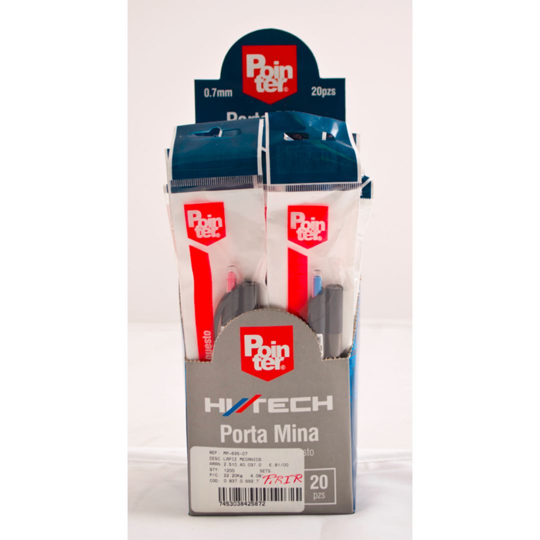 PORTAMINAS RETRACTIL POINTER 2 COL. CX20 0.7MM (F. 20 BOX)