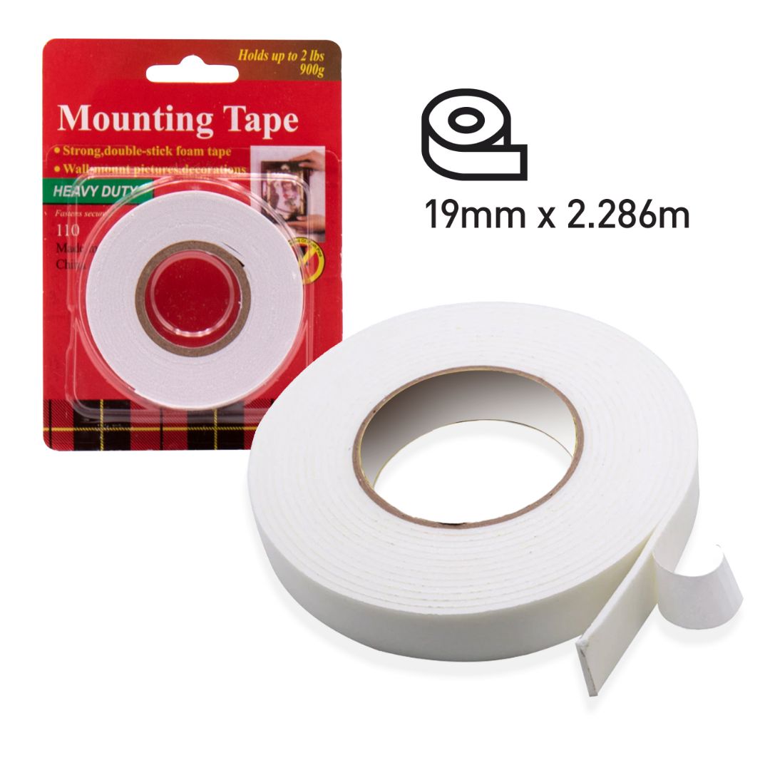 MOUNTING TAPE  MOUNTING 900G 19MM X 2.286M (F. 144 SETS)