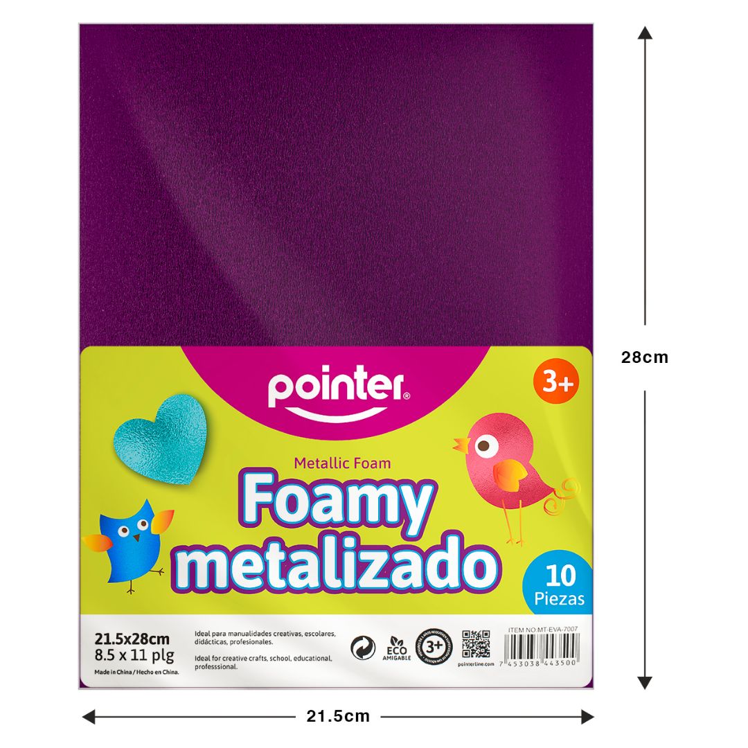 FOAMY METALIZADO POINTER MORADO PX10 CARTA (F. 24 PAQ)