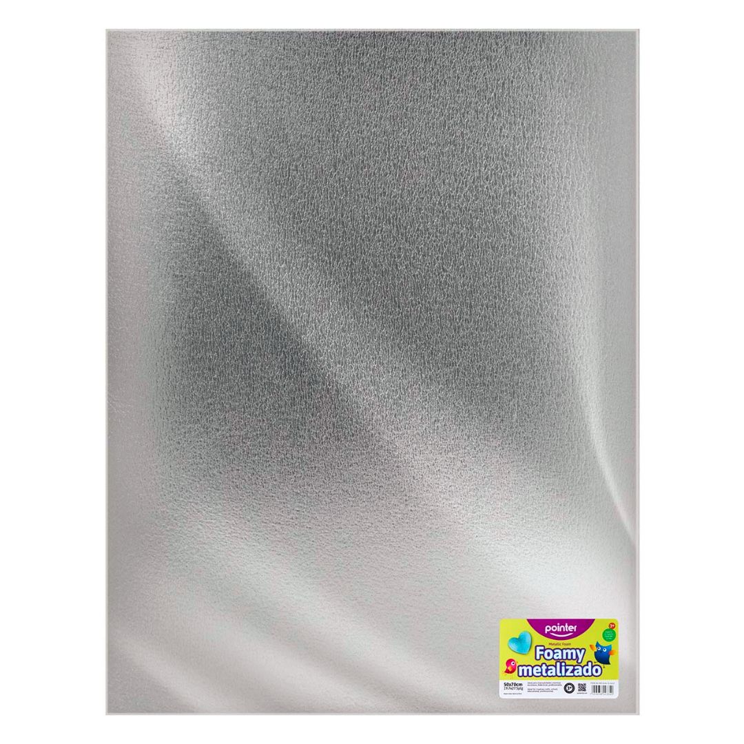 FOAMY METALIZADO POINTER PLATEADO 50X70CM (F.180 UNI)