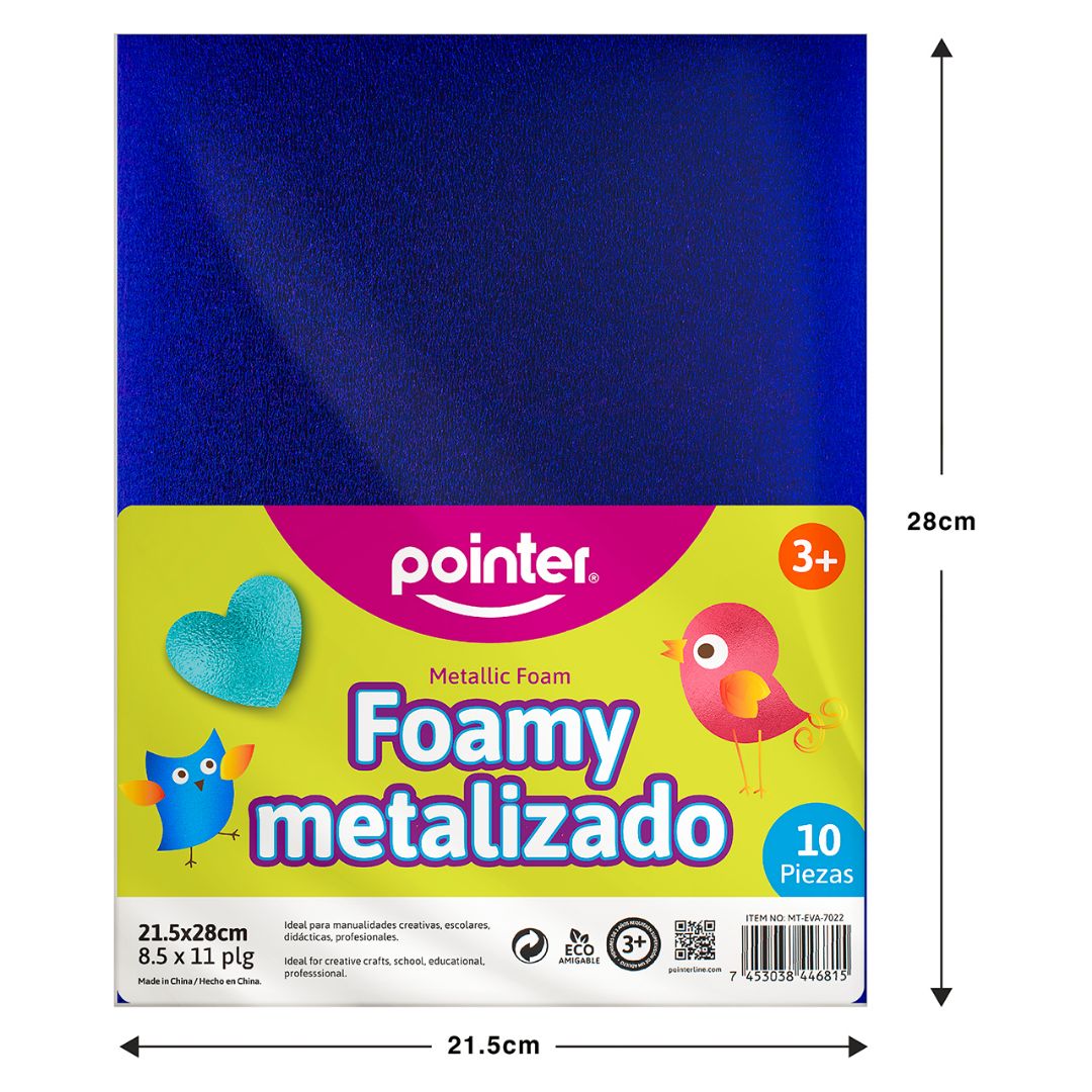 FOAMY METALIZADO POINTER AZUL PX10 CARTA (F. 24 PAQ)