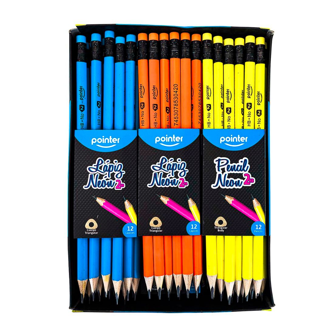 LAPIZ POINTER NEON 3 COL. CX144 2HB (F. 20 GROS)