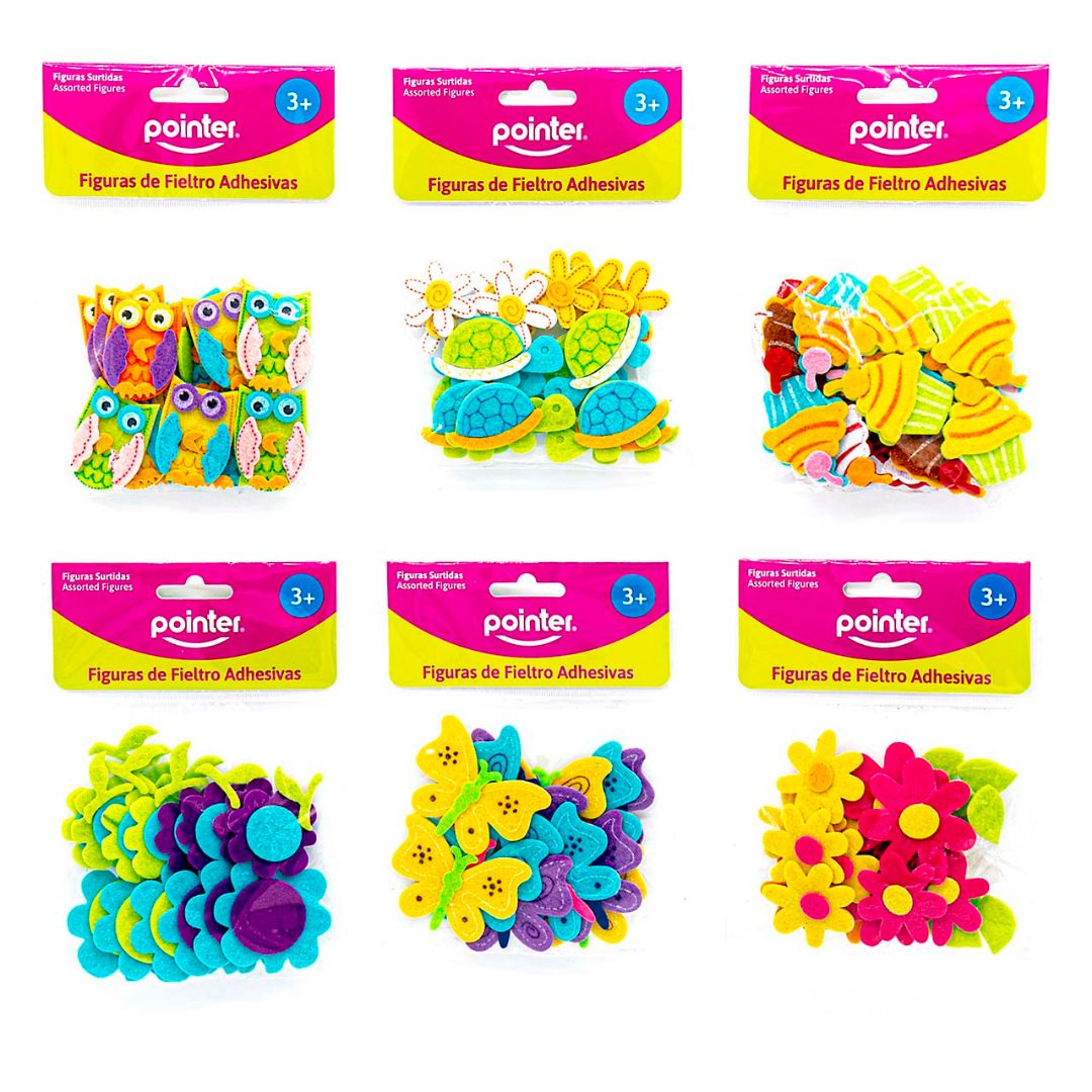 FIELTRO ADHESIVO POINTER FIGURAS SURTIDAS 6 DISEÑOS (F. 288 UNI)
