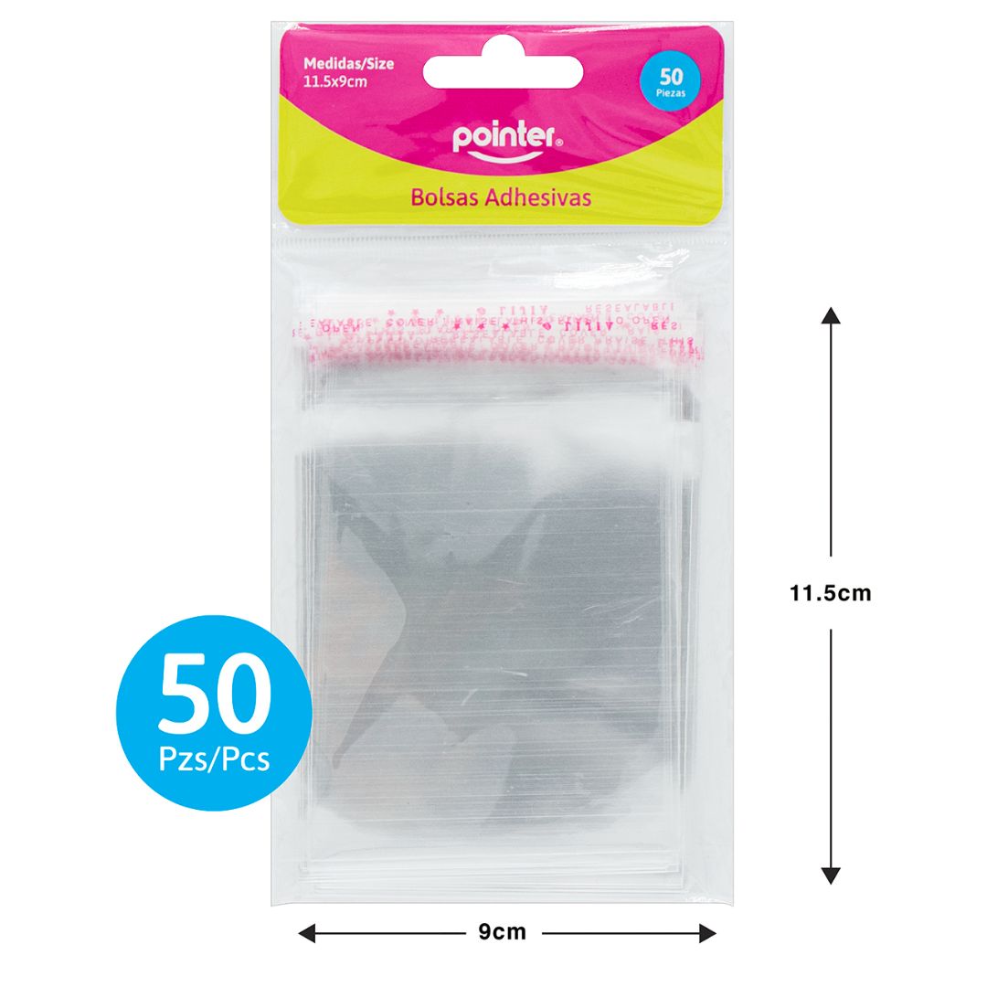 BOLSA ADHESIVA POINTER S/AGARRADOR BX50 11.5X9CM (F. 288 SETS)