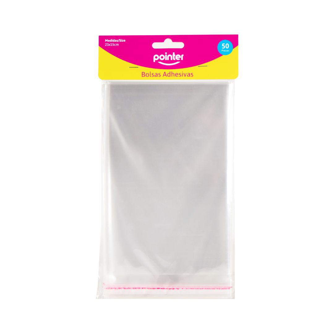 BOLSA ADHESIVA POINTER S/AGARRADOR BX50 9"X6" (F. 120 PAQ)