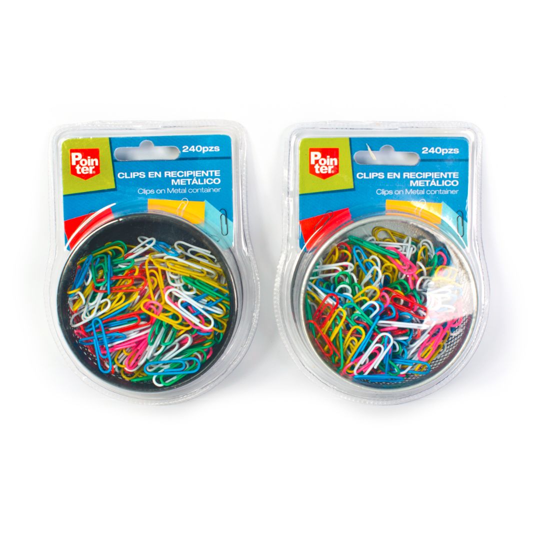 CLIPS POINTER DE COLORES C/BASE METALICA PX240 (F.96 UNI)