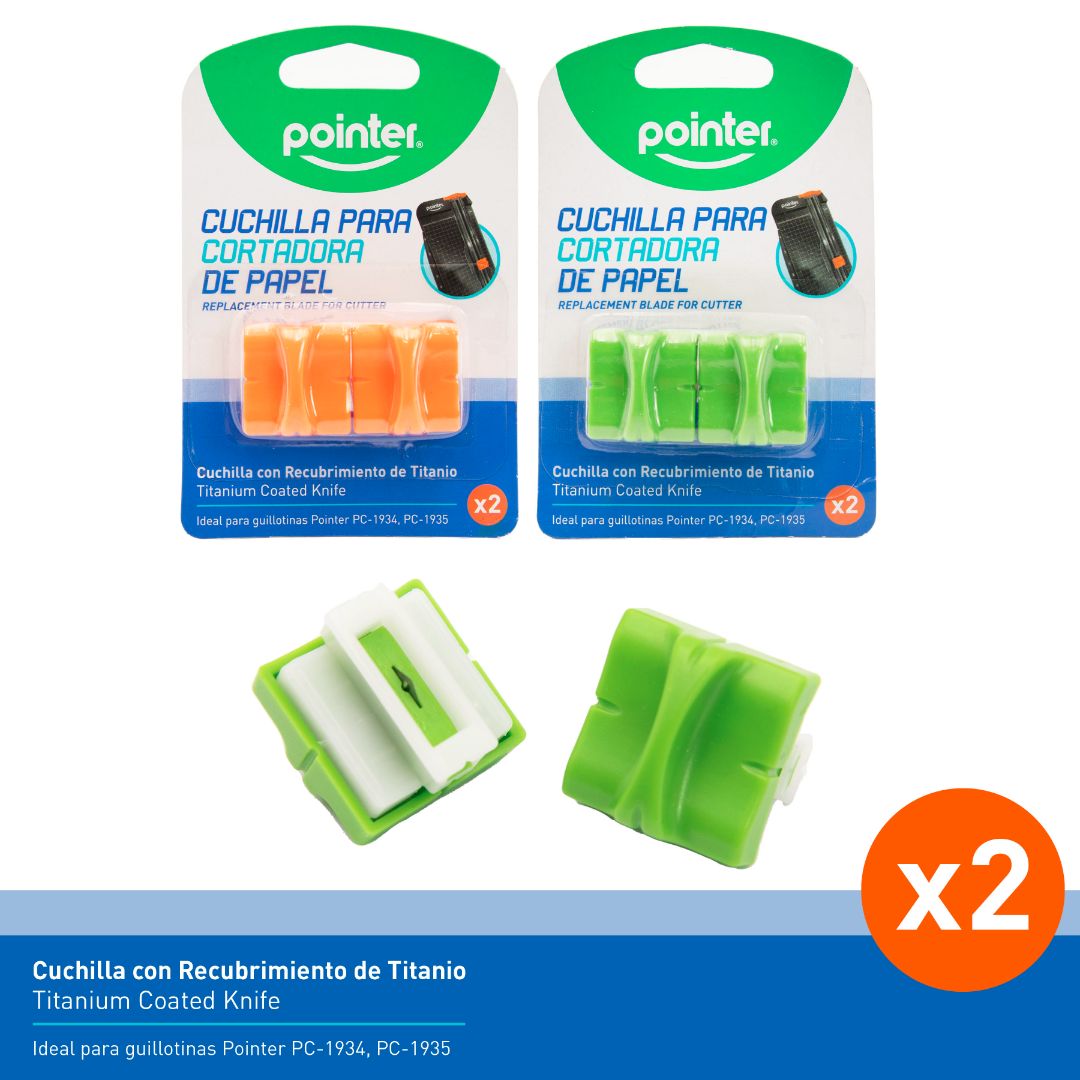 CUCHILLA POINTER P/REPUESTO GUILLOTINA 2COL. BLISTERX2 (F.48 PZA)