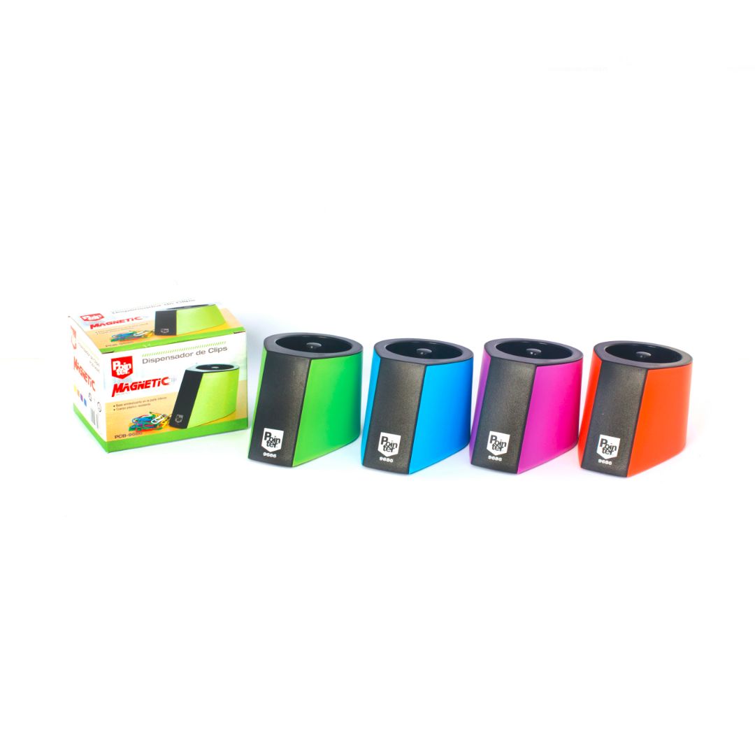 DISPENSADOR DE CLIPS POINTER MAGENTICO 4 COL. GRANDE (F. 96 UNI)