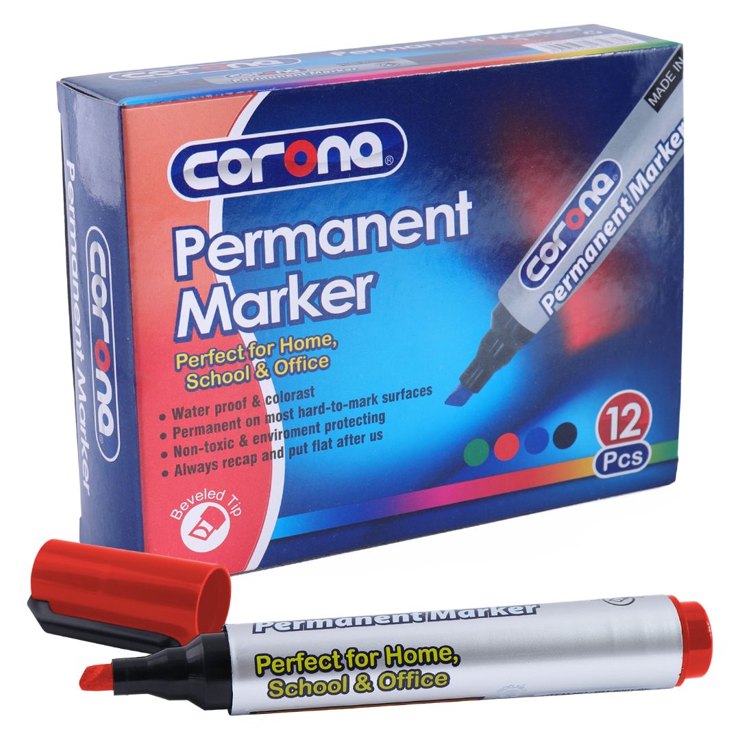MARCADOR PERMANENTE CORONA P/BISELADA ROJO CX12 (F. 60 DOC)