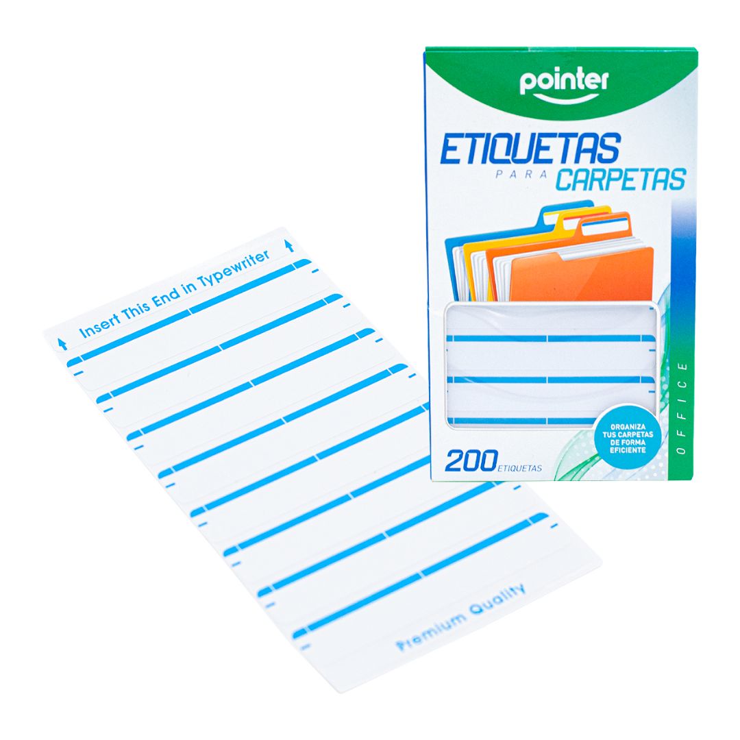 ETIQUETAS P/CARPETAS POINTER PX200 CELESTE 1/3"X9/16" (F. 50 SETS)
