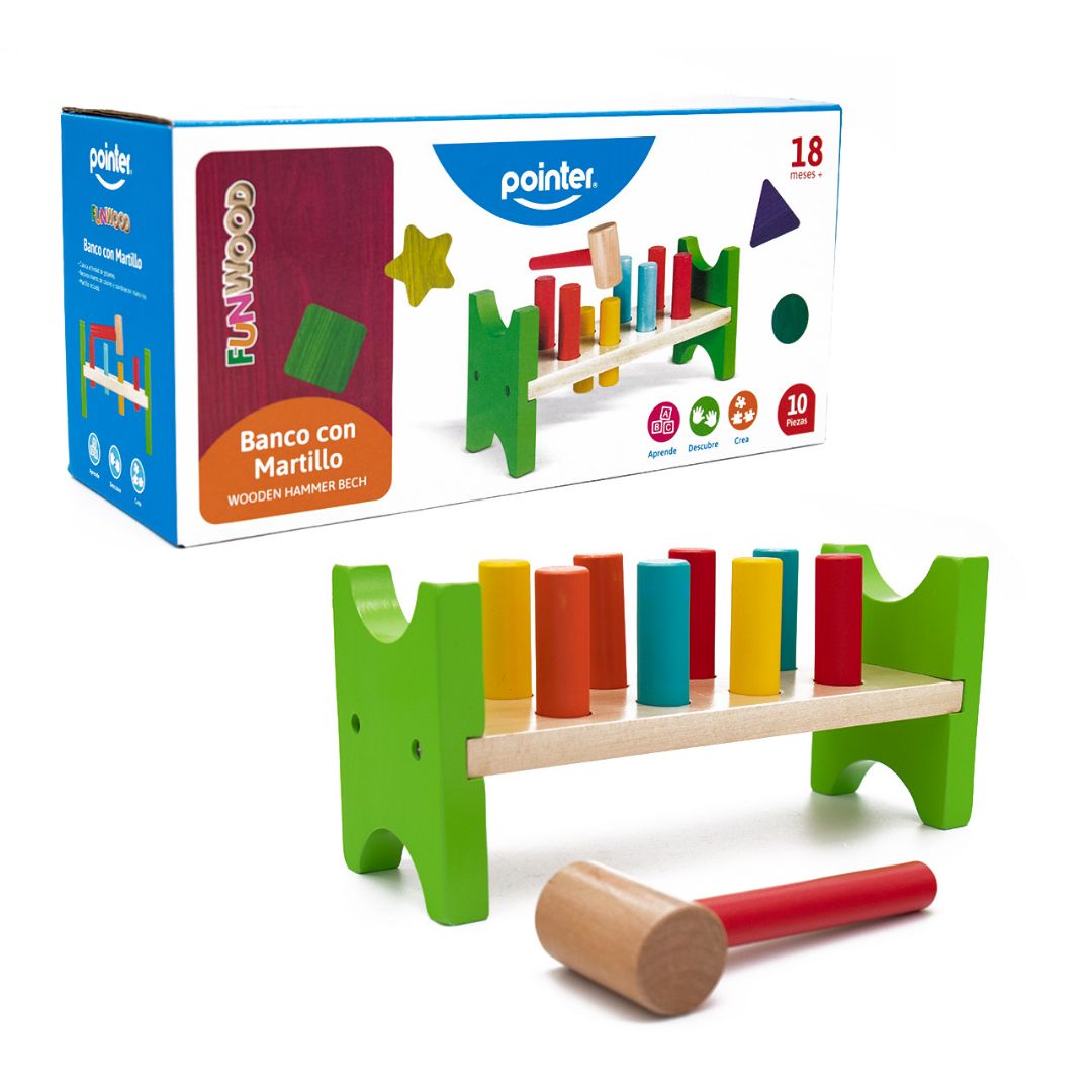 BANCO DIDACTICO POINTER CON MARTILLO 10 PZAS (F. 12 PZA)