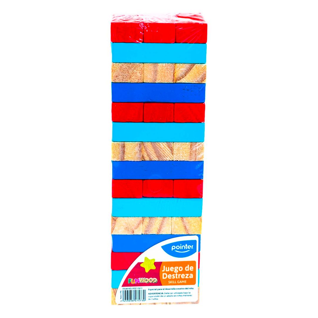 JENGA DIDACTICO POINTER DE COLORES PEQUEÑO (F. 80 SETS)