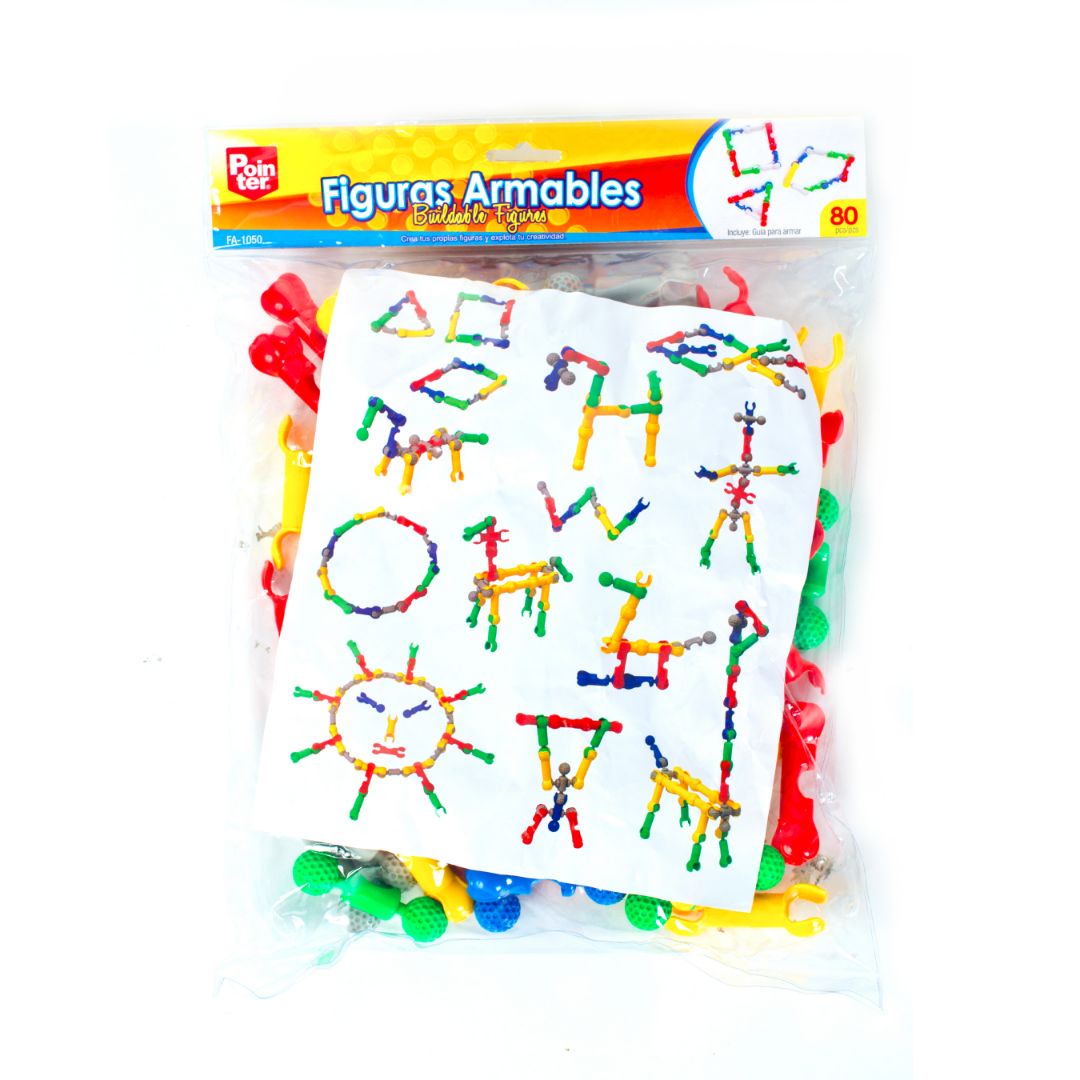 FIGURAS ARMABLES POINTER TIPO LEGO C/LLANTAS 80 PZAS (F. 24 BAG)