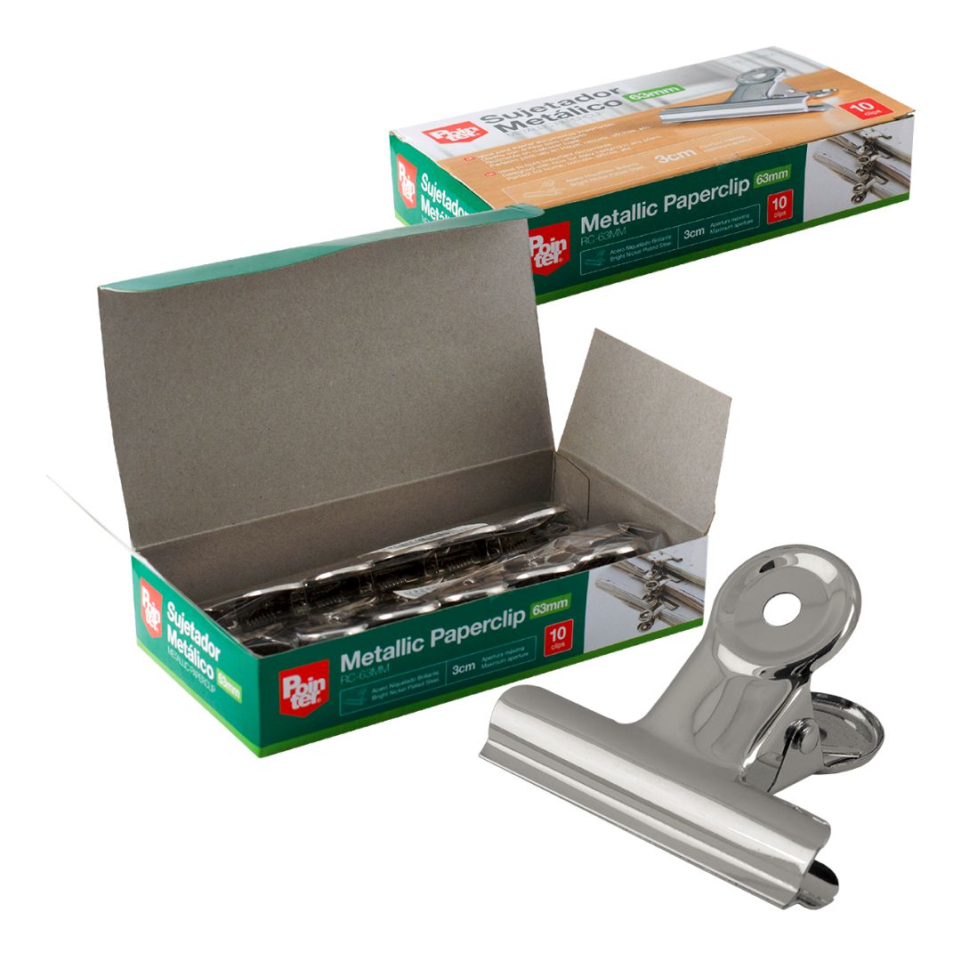 SUJETADOR METALICO POINTER CX10 63MM (F. 75 BOX)