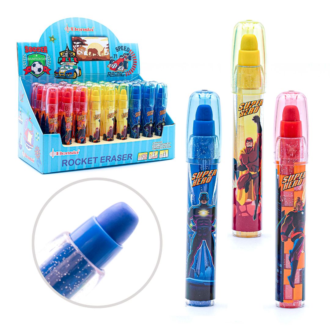 PORTABORRADOR BENSIA SUPER HEROE 3 COL. CX36 (F. 24 BOX)