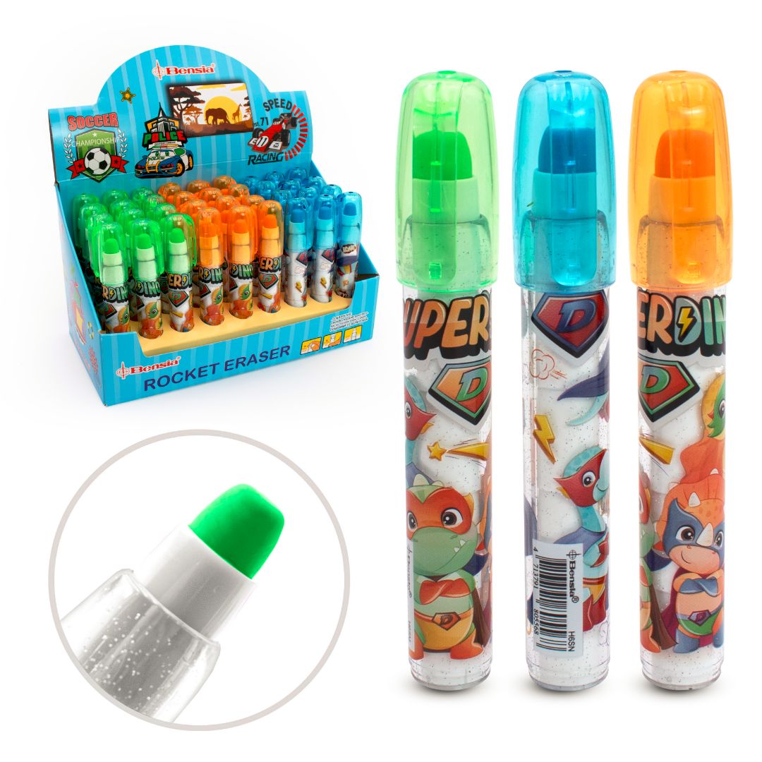 PORTABORRADOR BENSIA BEBES DINOSAURIOS 3 COL. CX36 (F. 24 BOX)
