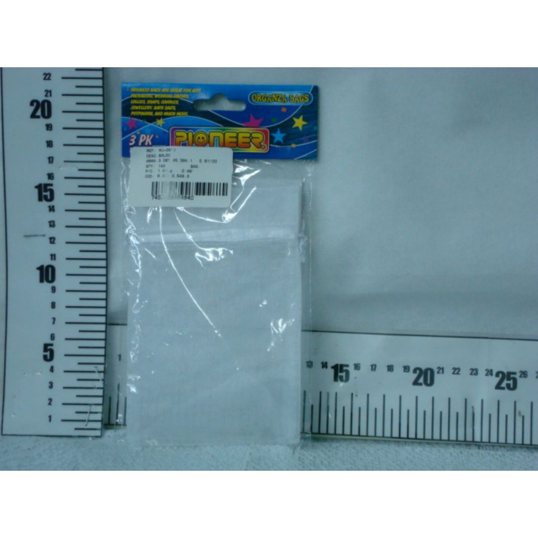 BOLSA DE ORGANZA POINTER BLANCA 9.5X15CM (F.144 PZ)