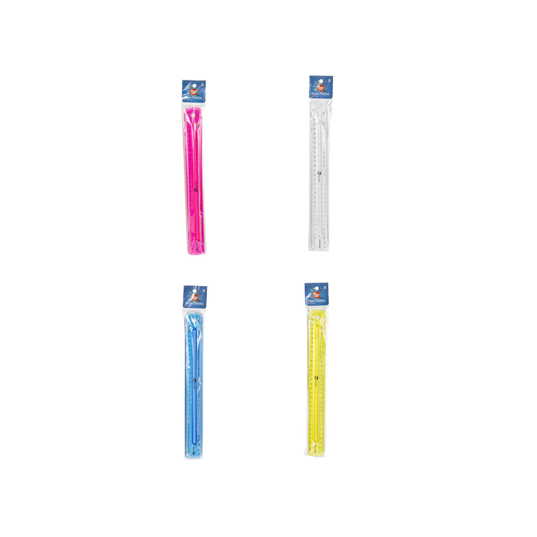 REGLA POINTER  PLASTICA 4 COLORES BX1 30CM (F. 384 UNI)