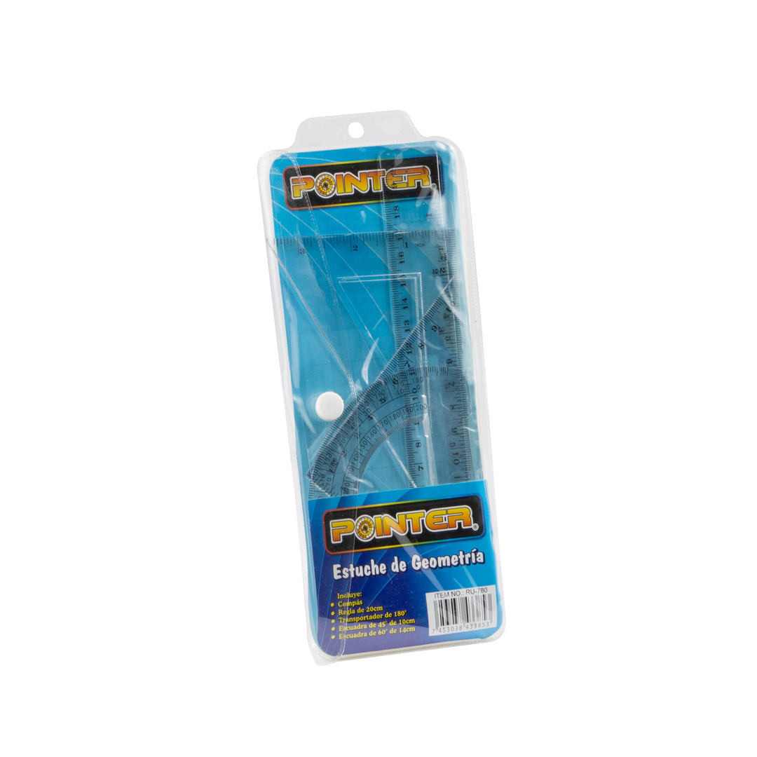 JUEGO GEOMETRICO POINTER PEQUEÑO REGLA/20CM (F. 144 PZAS)