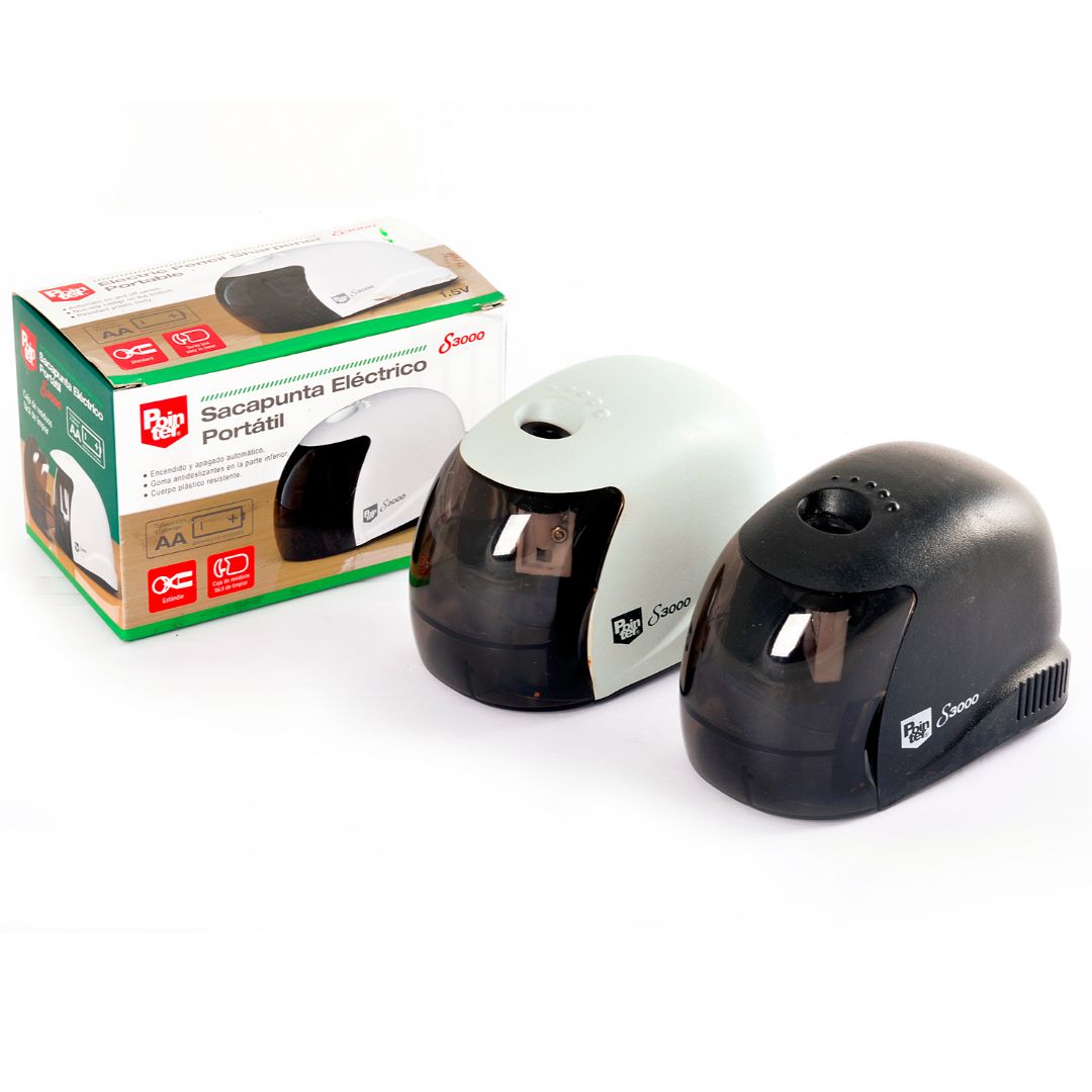 SACAPUNTAS ELECTRICO POINTER PORTATIL BL/NE BATERIA AA (F.48 UNI)