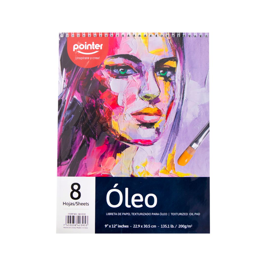 BLOCK DE HOJAS PARA OLEO POINTER 8H. 200 G 9"X12" (F. 96 UNI)