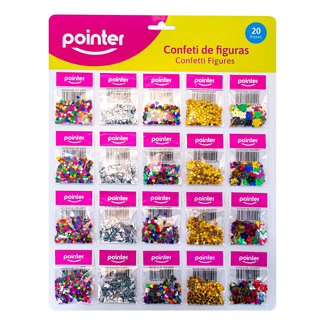 CONFETI DE FIGURAS POINTER CARTON 20 BOLSAS (F. 144 UNI)