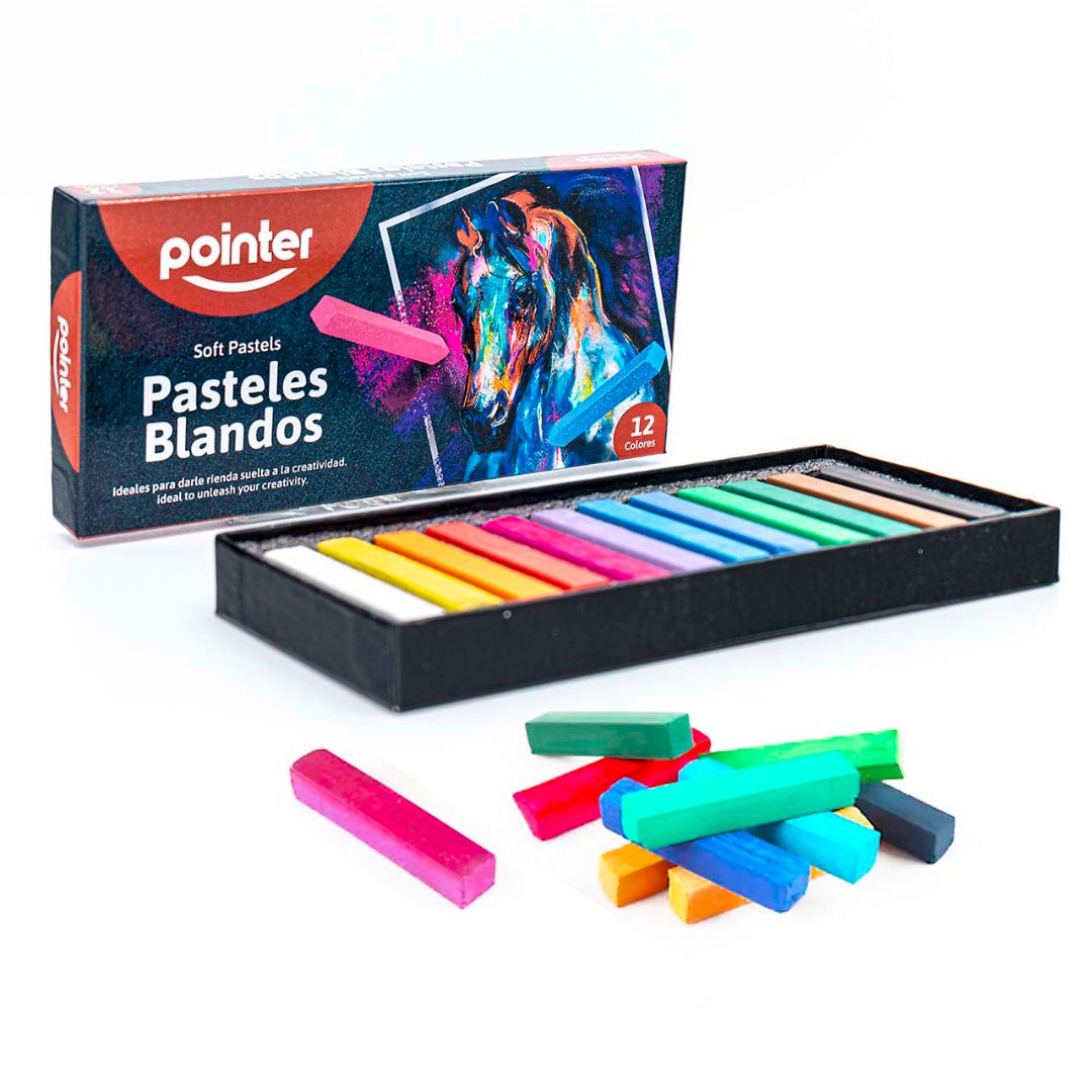 CRAYON PASTEL POINTER BLANDOS T/TIZA 12 COLORES (F. 72 SETS)