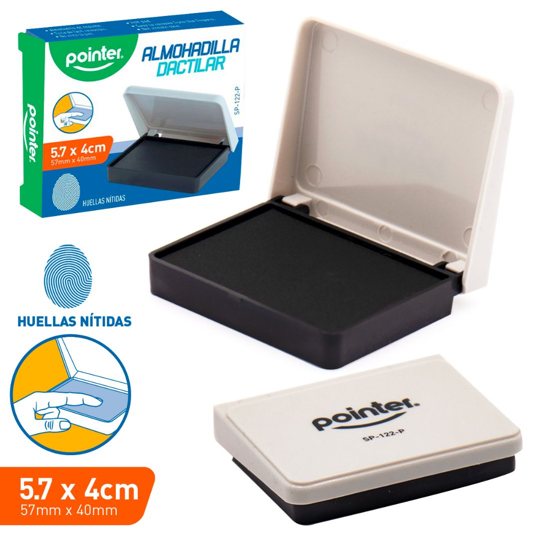 ALMOHADILLA DACTILAR POINTER NEGRO 5.7X4CM (F. 300 UNI)