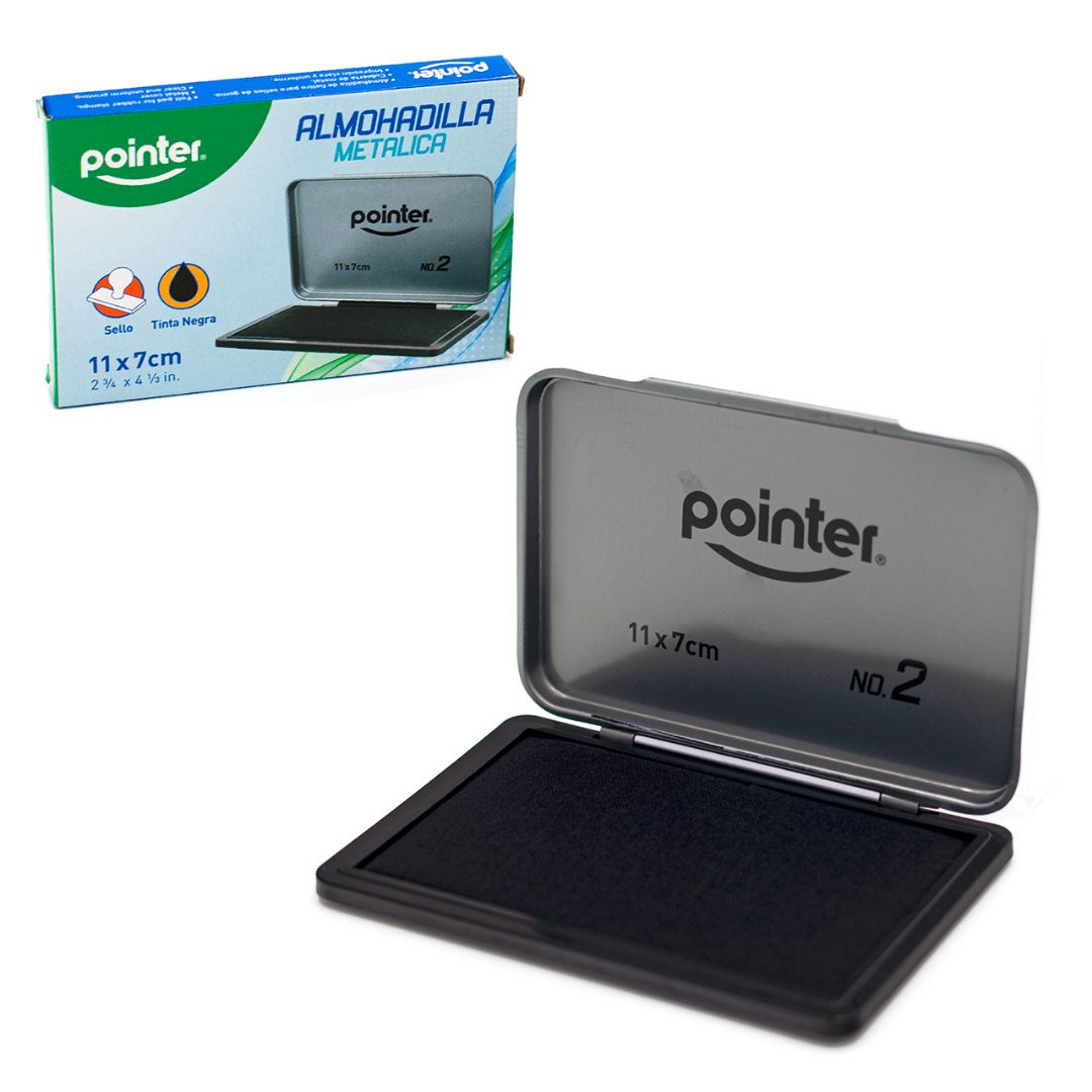 ALMOHADILLA P/SELLO POINTER METALICA NEGRO 11X7CM (F. 144 UNI)