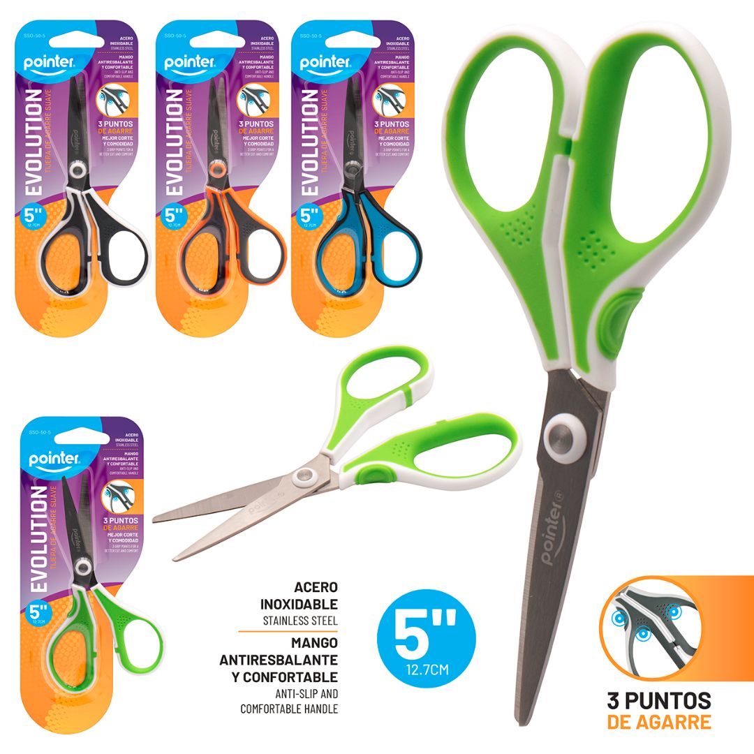 TIJERA POINTER EVOLUTION 4 COLORES 5" (F. 360 UNI)