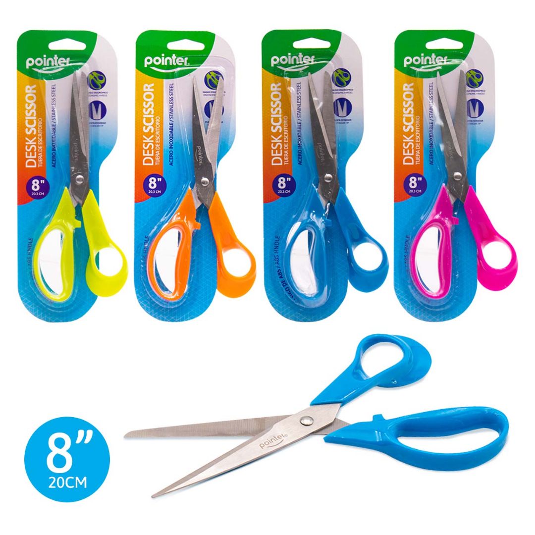 TIJERA DE ESCRITORIO POINTER 4 COL. 8" (F. 144 SETS)