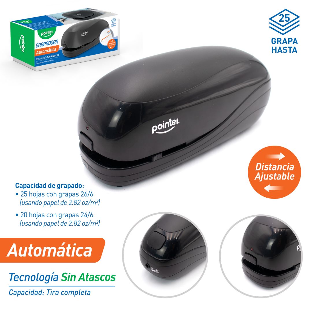 ENGRAPADORA ELECTRICA POINTER GRANDE C/ADAPTADOR 4 AA (F. 12 PZAS)