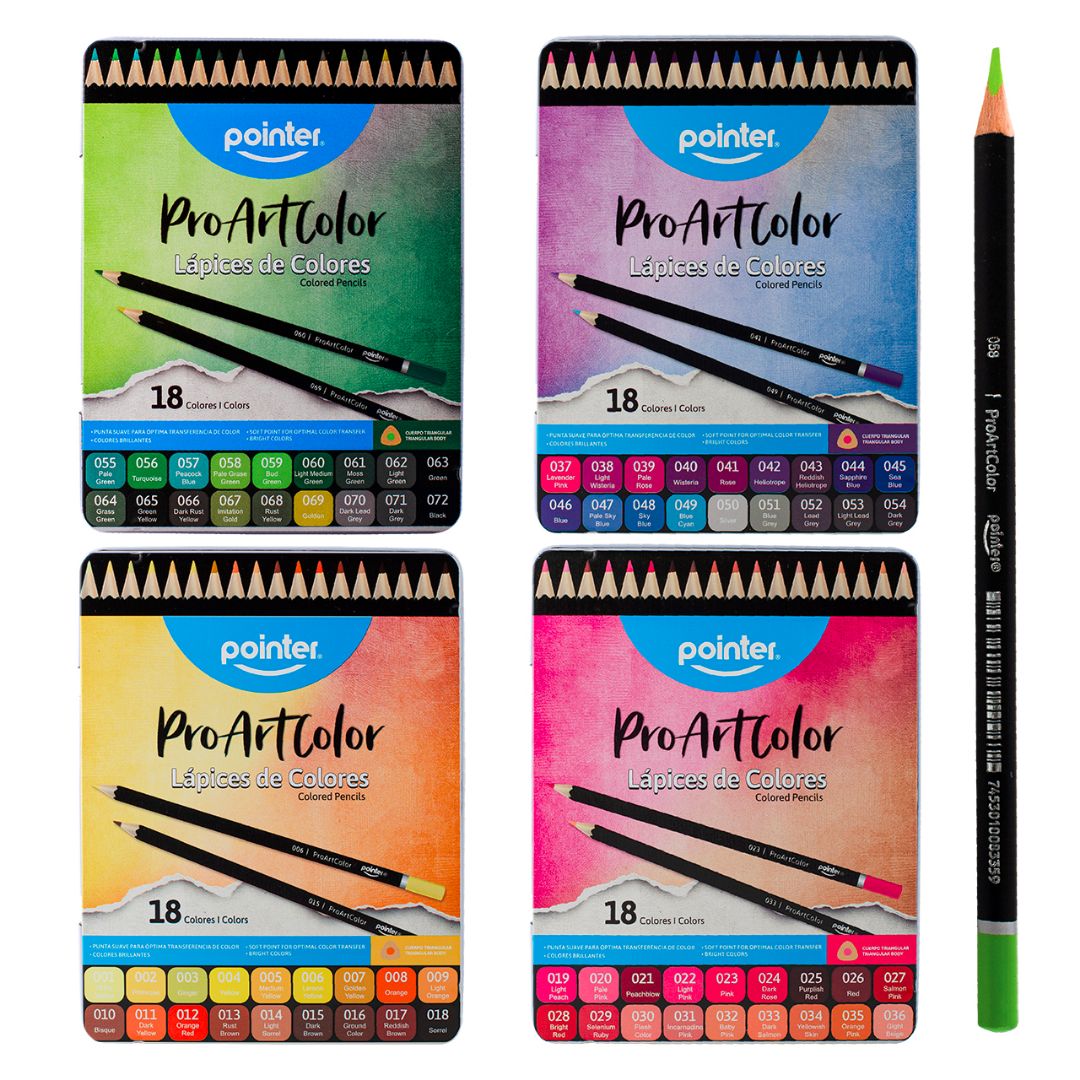 CRAYON DE MADERA POINTER PRO ART COLOR C/ESTUCHE 18 COL. (F. 60 SETS)
