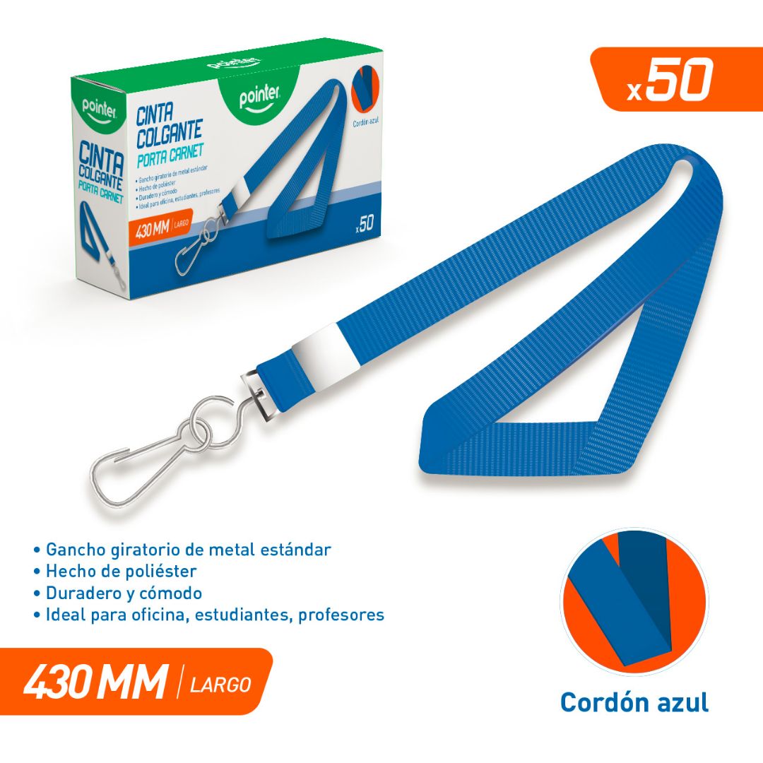 CINTA PORTA CARNET POINTER AZUL CX50 43CM (F. 30 BOX)