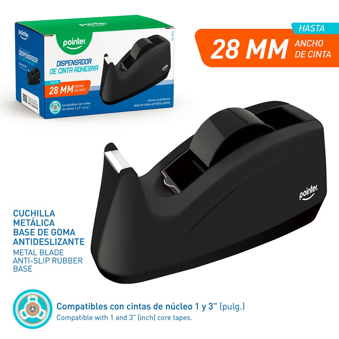 BASE PARA CINTA ADHESIVA POINTER C/CENTRO 1" Y 3" GRANDE (F. 18 PZAS)