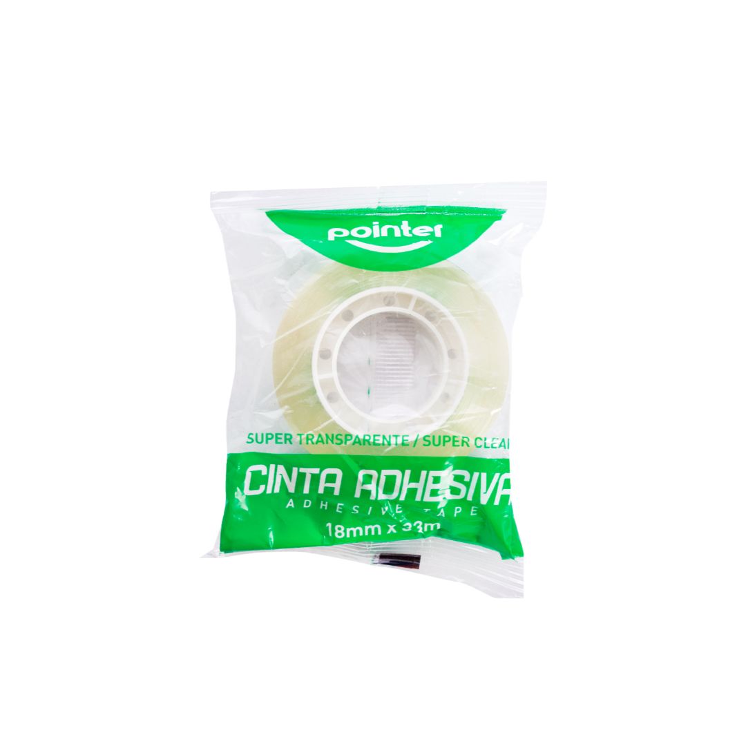 CINTA ADHESIVA POINTER TRANSP. 18MM X 33MTS BOLSA (F. 60 DOC)