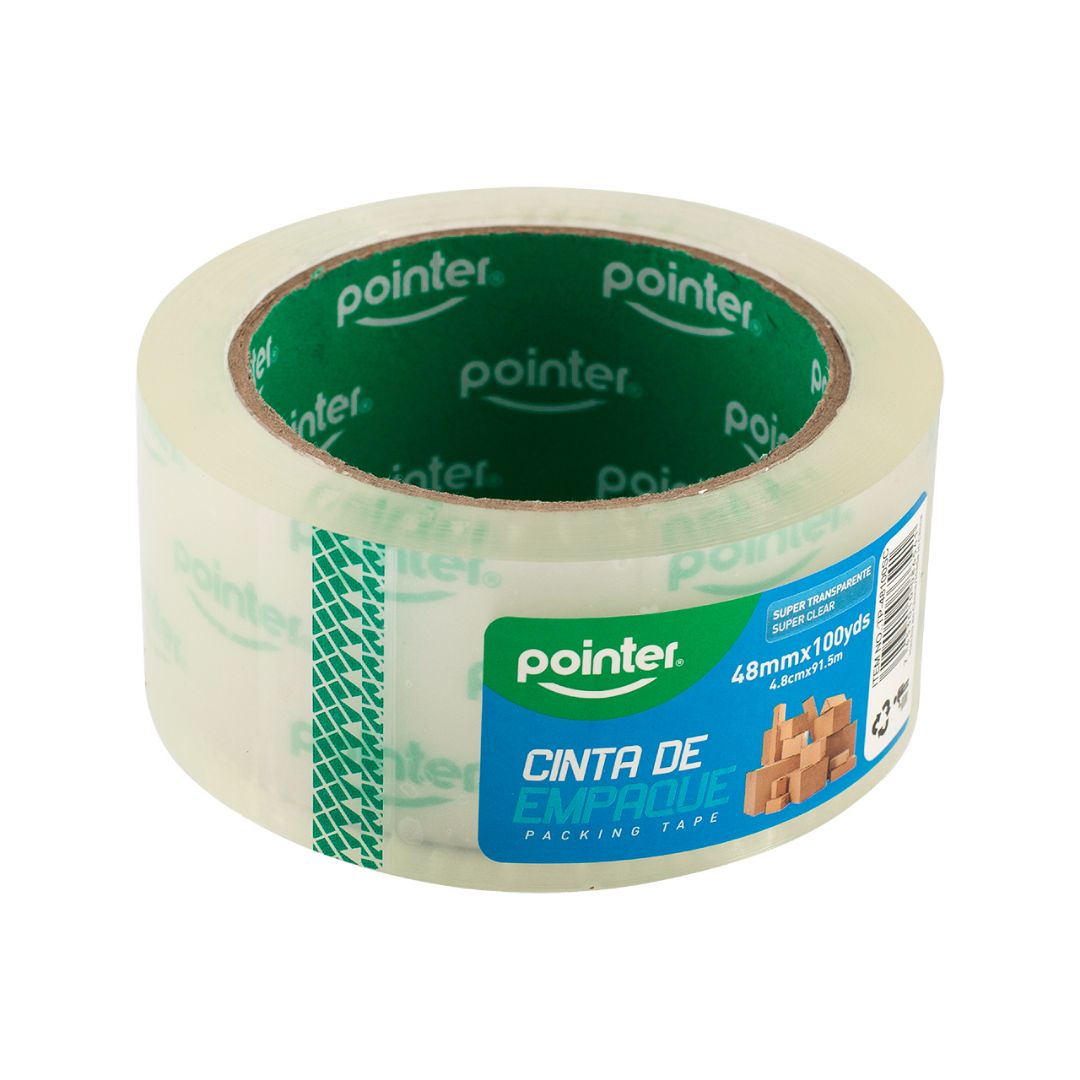 CINTA P/EMPAQUE POINTER TRANSP. 2"X100 YDAS (F. 72 PZA)