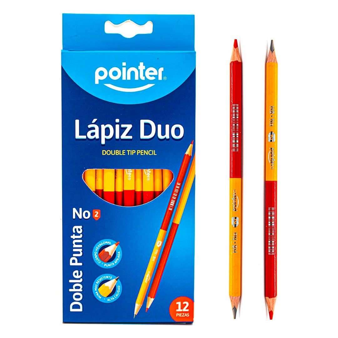 LAPIZ DUO POINTER TRIANGULAR NO.2 CX12 CRAYON ROJO (F. 240 SETS)