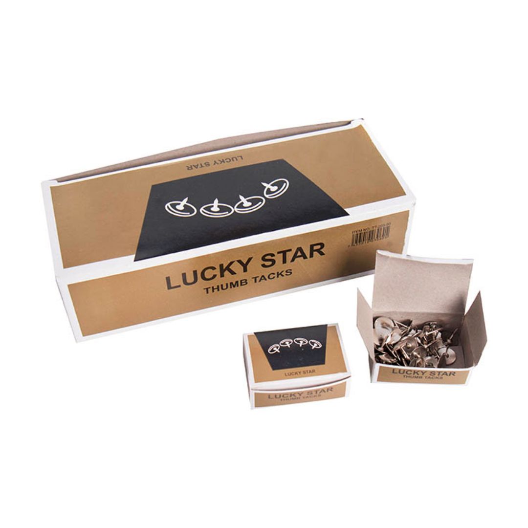 TACHUELAS LUCKY STAR NIQUELADA 50 PZAS (F. 50 BOX)