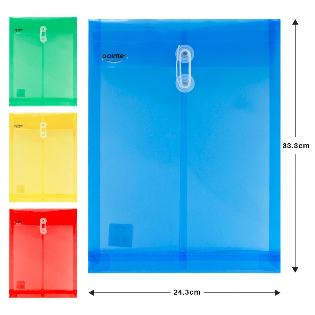 SOBRE PLASTICO POINTER C/PITA PX12 CARTA 4 COL. (F. 20 DOC)