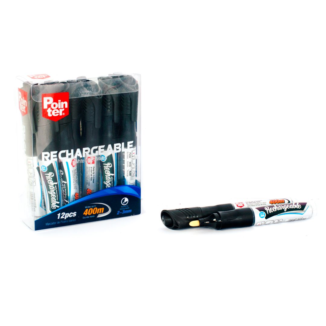 MARCADOR P/PIZARRA POINTER RECARGABLE NEGRO CX12 (F. 72 DOC)