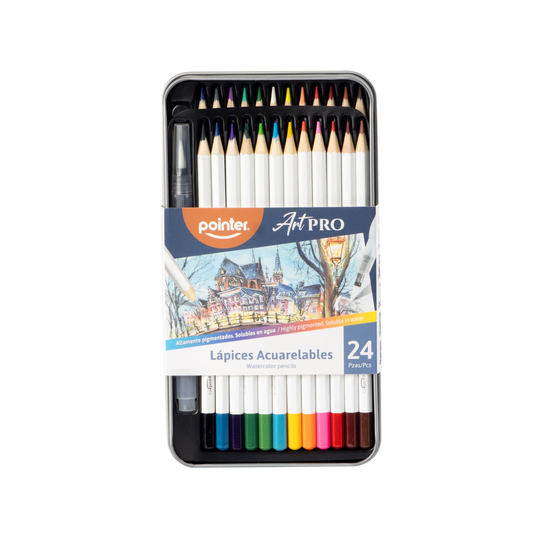 CRAYON DE MADERA ACUARELABLE POINTER ART PRO HEXAGONAL 24 COL. (F. 48 SETS)