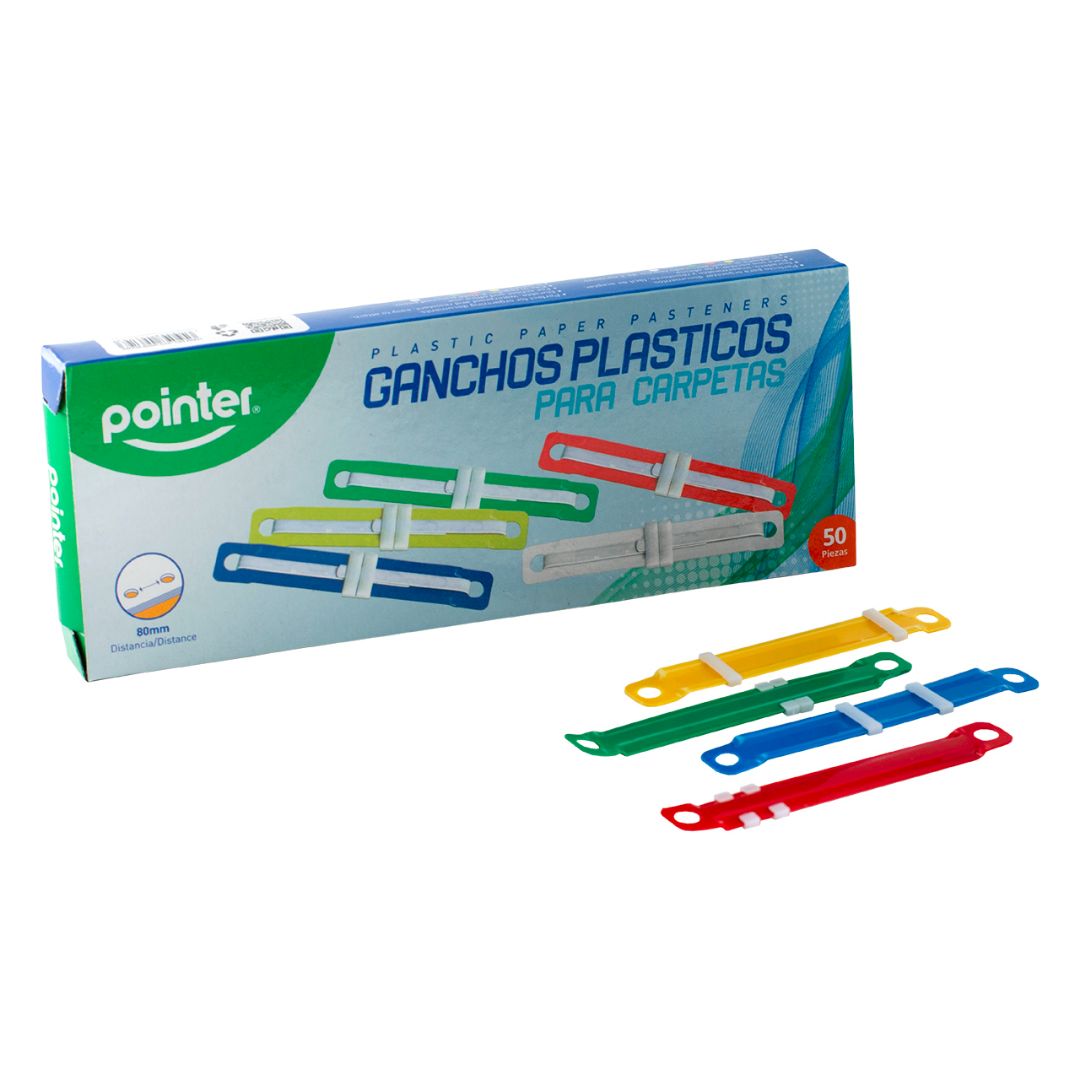 FASTENER PLASTICOS POINTER COL. SURT. CX50 80MM (F. 100 BOX)
