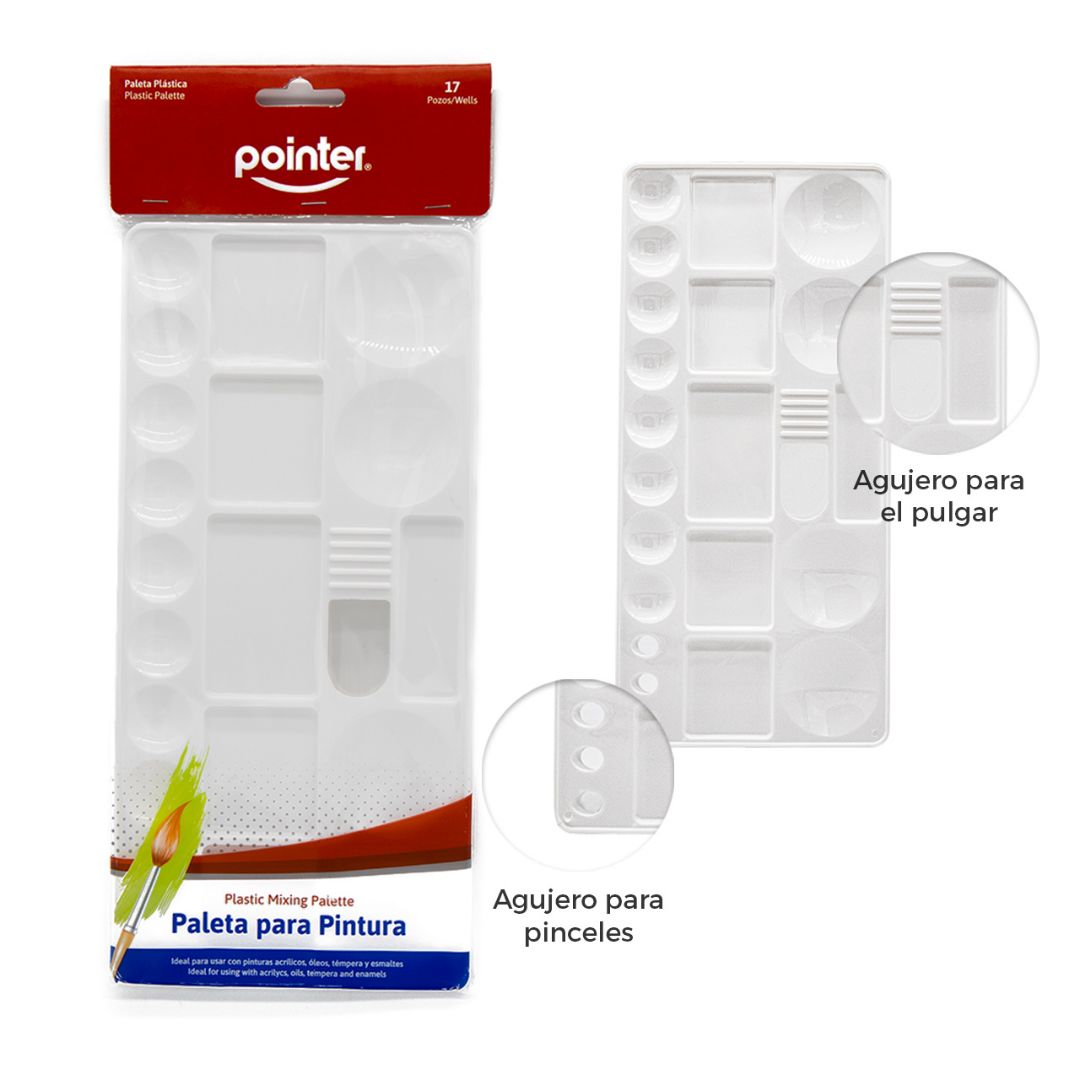 MEZCLADOR RECTANGULAR POINTER DE PLASTICO C/17 DIV. (F. 100 PZAS)