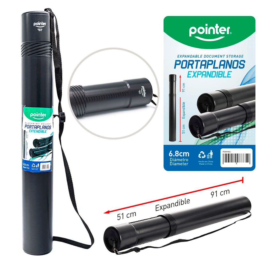 PORTAPLANOS POINTER EXPANDIBLE C/AGARRADOR 6.8 X 51-91CM (F. 48 UNI)